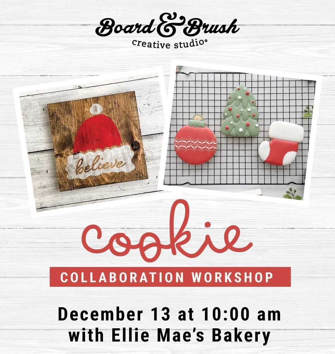 Cookies decorated at the Christmas Collaboration Workshop class
